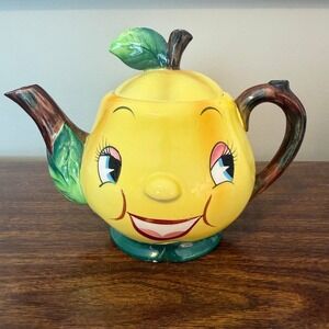 Vintage Py Miayo Anthropomorphic Lemon Head Smiling Teapot Japan